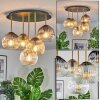 Ripoll ceiling light, globe light brass, black, 5-light sources