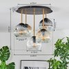 Ripoll ceiling light, globe light brass, black, 5-light sources