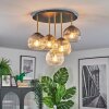 Ripoll ceiling light, globe light brass, black, 5-light sources