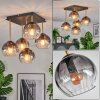 Koyoto ceiling light, globe light gold, black, 5-light sources