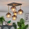 Koyoto ceiling light, globe light gold, black, 5-light sources