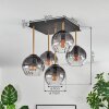 Koyoto ceiling light, globe light gold, black, 5-light sources