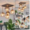 Koyoto ceiling light, globe light gold, black, 5-light sources