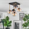 Koyoto ceiling light, globe light gold, black, 5-light sources