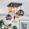 Koyoto ceiling light, globe light gold, black, 5-light sources