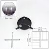 Koyoto ceiling light, globe light clear, Smoke-coloured, 3-light sources