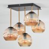 Ripoll ceiling light, globe light gold, black, 5-light sources