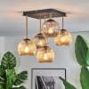 Ripoll ceiling light, globe light gold, black, 5-light sources