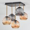 Ripoll ceiling light, globe light gold, black, 5-light sources