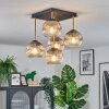 Ripoll ceiling light, globe light gold, black, 5-light sources