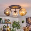 Ripoll ceiling light, globe light Amber, clear, Smoke-coloured, 3-light sources