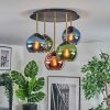 Koyoto ceiling light, globe light 45 cm brass, black, 5-light sources