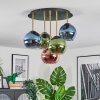 Koyoto ceiling light, globe light 45 cm brass, black, 5-light sources