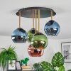Koyoto ceiling light, globe light 45 cm brass, black, 5-light sources