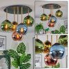 Koyoto ceiling light, globe light 45 cm brass, black, 5-light sources