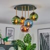 Koyoto ceiling light, globe light 45 cm brass, black, 5-light sources