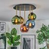 Koyoto ceiling light, globe light 45 cm brass, black, 5-light sources