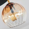 Koyoto ceiling light, globe light brass, black, 5-light sources