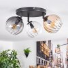 Koyoto ceiling light, globe light Amber, clear, Smoke-coloured, 3-light sources