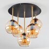 Koyoto ceiling light, globe light 45 cm brass, black, 5-light sources
