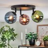 Chehalis ceiling light, globe light 44 cm blue, green, coppery, 3-light sources