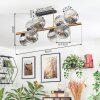 Ripoll ceiling light, globe light gold, black, 8-light sources
