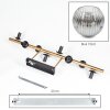 Ripoll ceiling light, globe light gold, black, 8-light sources