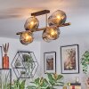 Ripoll ceiling light, globe light gold, black, 8-light sources