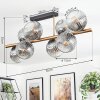 Ripoll ceiling light, globe light gold, black, 8-light sources