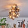Ripoll ceiling light, globe light gold, black, 8-light sources