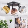 Ripoll ceiling light, globe light gold, clear, coppery, Smoke-coloured, 3-light sources