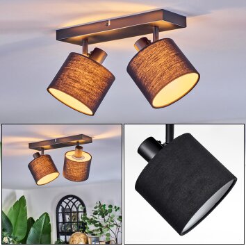 Bassagoda ceiling light, ceiling spotlight black, 2-light sources