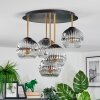 Ripoll ceiling light, globe light brass, black, 5-light sources
