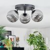 Chehalis ceiling light, globe light 25 cm Smoke-coloured, 3-light sources