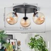Chehalis ceiling light, globe light Amber, 3-light sources