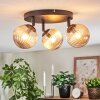 Chehalis ceiling light, globe light Amber, 3-light sources