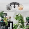 Chehalis ceiling light, globe light 25 cm Amber, clear, Smoke-coloured, 3-light sources