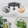 Chehalis ceiling light, globe light 25 cm Amber, clear, Smoke-coloured, 3-light sources