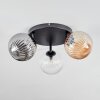 Chehalis ceiling light, globe light 25 cm Amber, clear, Smoke-coloured, 3-light sources