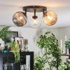 Chehalis ceiling light, globe light 25 cm Amber, clear, Smoke-coloured, 3-light sources