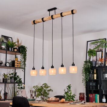 Bassagoda hanging light, pendant light Ecru, black, 5-light sources