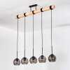 Koyoto hanging light, globe light, pendant light Ecru, black, 5-light sources