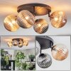 Chehalis ceiling light, globe light Amber, Smoke-coloured, 4-light sources