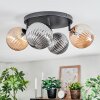 Chehalis ceiling light, globe light Amber, Smoke-coloured, 4-light sources