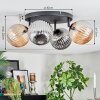 Chehalis ceiling light, globe light Amber, Smoke-coloured, 4-light sources