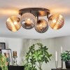 Chehalis ceiling light, globe light Amber, Smoke-coloured, 4-light sources