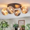 Chehalis ceiling light, globe light Amber, Smoke-coloured, 4-light sources