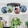 Chehalis ceiling light, globe light 30 cm blue, green, coppery, 4-light sources