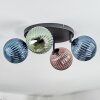 Chehalis ceiling light, globe light 30 cm blue, green, coppery, 4-light sources
