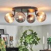 Chehalis ceiling light, globe light Amber, Smoke-coloured, 4-light sources